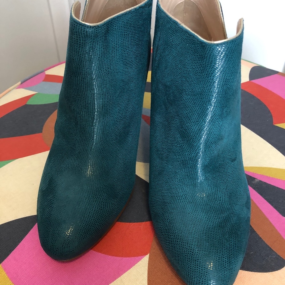 From Paris: Amazing Patricia Blanchet Teal Leather Booties Unworn 41 9
